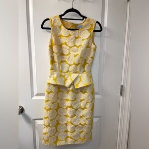 Antonio Melani yellow floral rose peplum summer dress